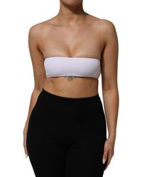 Dolce & Gabbana - Nylon Blend Bandeau Strapless Tube Top - Lyst
