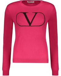 Valentino - Long Sleeve Crew-Neck Sweater - Lyst