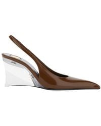 Saint Laurent - 'Miller' Slingback Pumps With High Wedge Heel - Lyst
