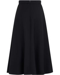 Moncler - Midi Flared Wool Skirt - Lyst