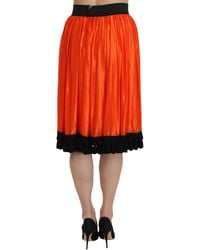 Dolce & Gabbana - Dolce & Gabbana Pleated Nylon Silk Skirt - Lyst