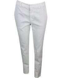 Brunello Cucinelli - Garment-Dyed Stretch Cotton Drill Cigarette Trousers - Lyst