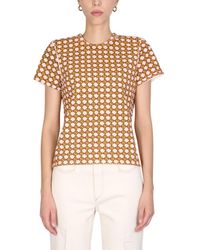 Tory Burch - T-Shirt With All Over Logo Print - Lyst