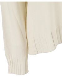 Fabiana Filippi - Platinum V Neck Sweater With Filo Diamante Trim Detail Virgin Wool Silk Cashmere Crewneck - Lyst