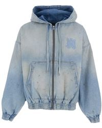 Amiri - Light Jacket With Drawstring Hood And Logo Embroidery On Front And Rear - Lyst