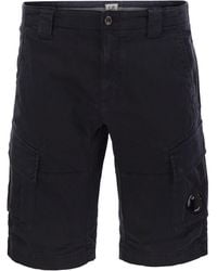 C.P. Company - Stretch Cotton Satin Cargo Shorts - Lyst