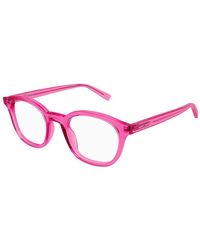 Saint Laurent - Sl588 004 Fuchsia 50Mm/Clear Sunglasses - Lyst