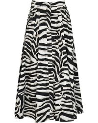 Max Mara Studio - Zebra-print Nichols Cotton Skirt - Lyst