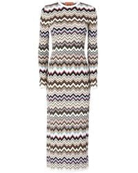 Missoni - Zig Zag Motif Long Dress - Lyst
