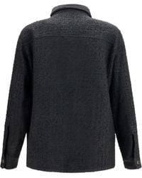Balmain - Tweed Buttoned Jacket Cotton Shirt - Lyst