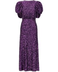 ROTATE BIRGER CHRISTENSEN - Puffed-sleeve Open-back Sequin Embellished Recycled-polyester Midi Dress - Lyst