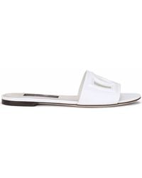 Dolce & Gabbana - Dg Logo Leather Sandal - Lyst