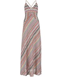Missoni - Embroidered Viscose Blend Long Dress - Lyst