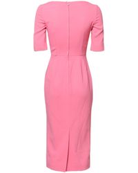 Dolce & Gabbana - Viscose Short Sleeve Sheath Midi Dress - Lyst