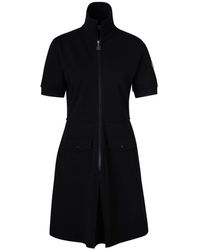 Moncler - Piqué Cotton-blend Mini Dress - Lyst