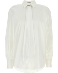 Brunello Cucinelli - Shirt Popeline Di Cotone Stretch - Lyst