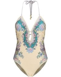 Zimmermann - Indra Crochet Detail One-Piece Swimsuit Polyamide; Elastane Swimwear - Lyst