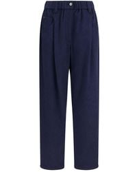 Brunello Cucinelli - Blue Wool Oves Aries Pants - Lyst
