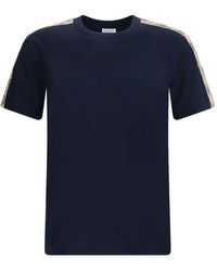 Burberry - Check Motif Cotton T-Shirt - Lyst