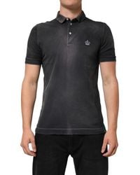 Dolce & Gabbana - Cotton Crown Collared Polo T-Shirt - Lyst