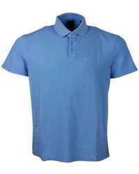 Armani Exchange - 3-Button Short-Sleeved Pique Cotton Polo Shirt With Logo Embroidered On The Chest - Lyst