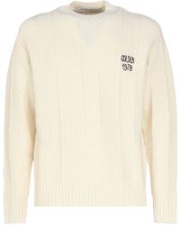 Golden Goose - Wool Crewneck Sweater With Embroidery - Lyst