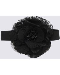 Dolce & Gabbana - Black Silk Flower Choker - Lyst