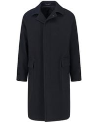 Tagliatore - Straight Cut Coat With Concealed Button Placket - Lyst