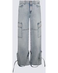 7 For All Mankind - Light Blue Cotton Jeans - Lyst