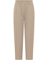 Brunello Cucinelli - Bleeker Wool Blend Tapered Trousers - Lyst