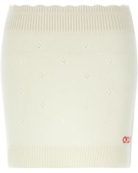 Chloé - Jacquard Logo Openwork Knit Skirt - Lyst
