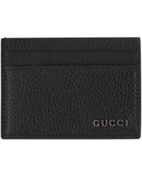 Gucci - Leather Card Holder With Logo Wallets & Cardholders - Lyst