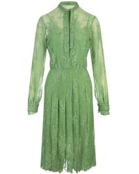 Ermanno Scervino - Lace Dress With Long Sleeve And Collar Bow - Lyst
