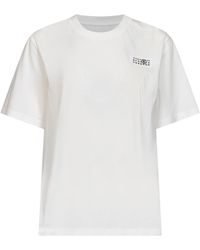 MM6 by Maison Margiela - Stretch Jersey T-Shirt With Numeric Patch - Lyst