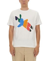 Paul Smith - Rabbit Stripe Print T-Shirt - Lyst