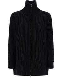 MM6 by Maison Margiela - Mm6 Maison Margiela Ribbed Wool Knit Cardigan - Lyst