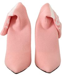 Gcds - Knitted Sock Boots Block Heel Style - Lyst