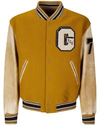Golden Goose - Journey Ms Bomber Knitted Ribs Leather Slevess Wi - Lyst