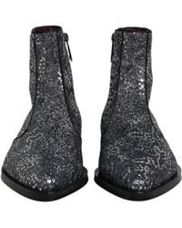 Dolce & Gabbana - Cotton Sequined Chelsea Boots Shoes Viscose Pe Polyester - Lyst