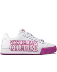 Versace - Leather Logo Sneakers - Lyst