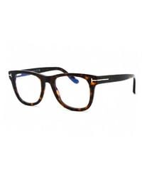 Tom Ford - Eyeglasses Square Full Rim, Shiny Frame And Clear Light Block Lens Ft5820-B001 - Lyst