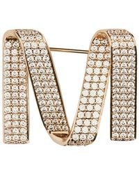 Max Mara - Brooch With Logo Metal Brooches & Pins - Lyst