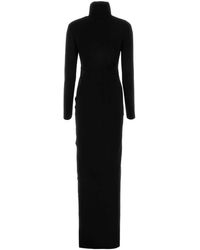 saint-laurent-black-Wool-Long-