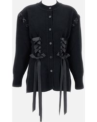 Simone Rocha - Sculpted Ribbon Corset Detail Cardigan - Lyst