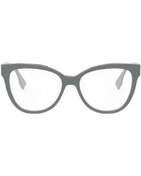Fendi - Eyeglasses Square Full Rim, Havana Frame And Clear Demo Lens Fe50093I053 - Lyst