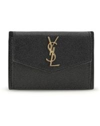 Saint Laurent - Micro-Grain Leather Wallet Calf Bos Taurus - Lyst