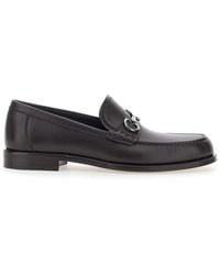 Ferragamo - Loafers With Metallic Gancini Detail On The Front - Lyst