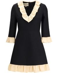 Valentino - Wool And Silk Short Dress - Lyst