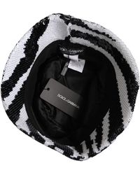 Dolce & Gabbana - Zebra Sequin Bucket Cap Hat And Cotton Elastane - Lyst