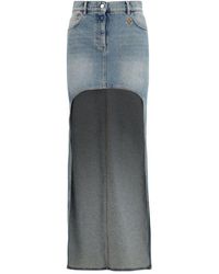 Courreges - Blue Denim Skirt - Lyst
